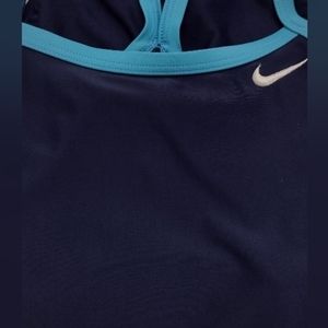 Nike Women’s Dri-Fit One Piece Swimsuit Open Back Navy Blue Size Medium Water